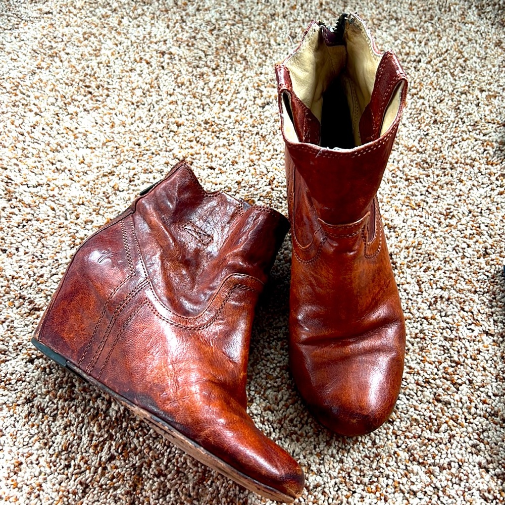Frye wedge booties  7.5